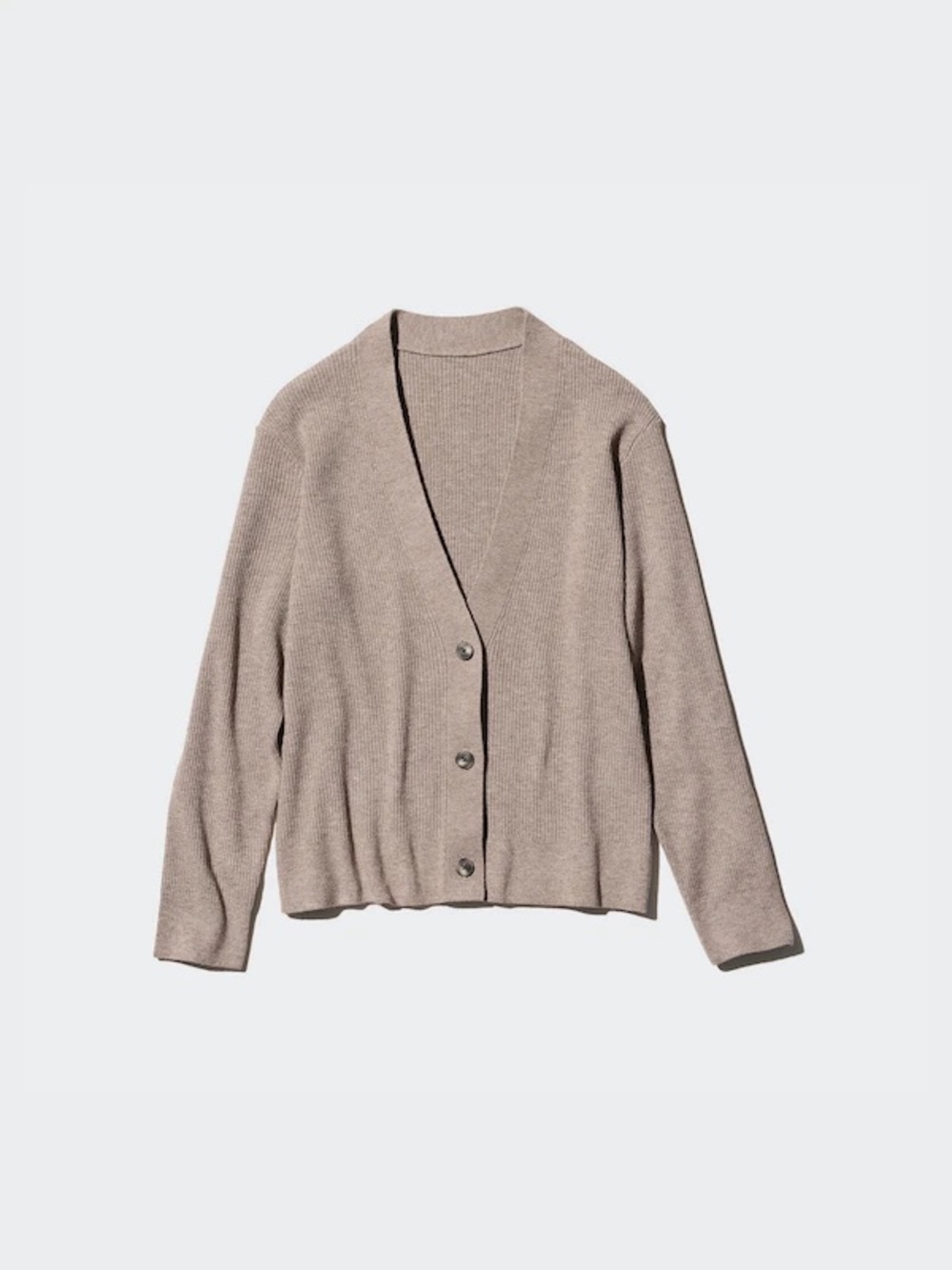 Uniqlo Taupe Button-Front V-Neck Cardigan
